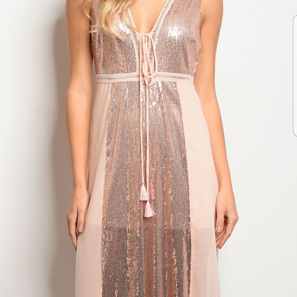 💦ROSE WITH SEQUIN DRESS - Picture 4 of 4